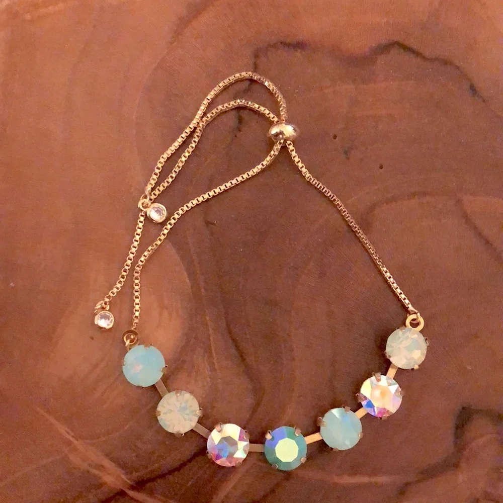 Aqua Aurora Borealis Crystal Bracelet - Picture 11 of 16